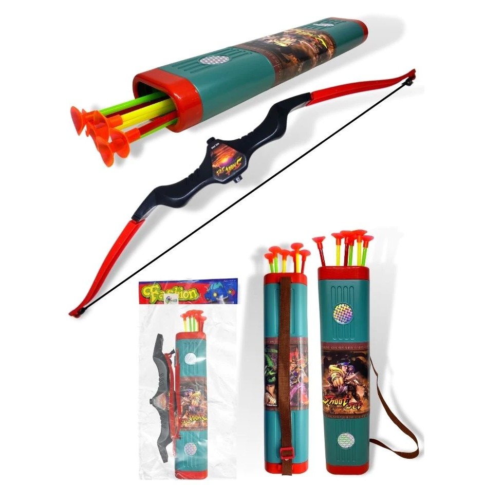 Arco E Flecha Infantil Com Bolsa Aljava Lançador 