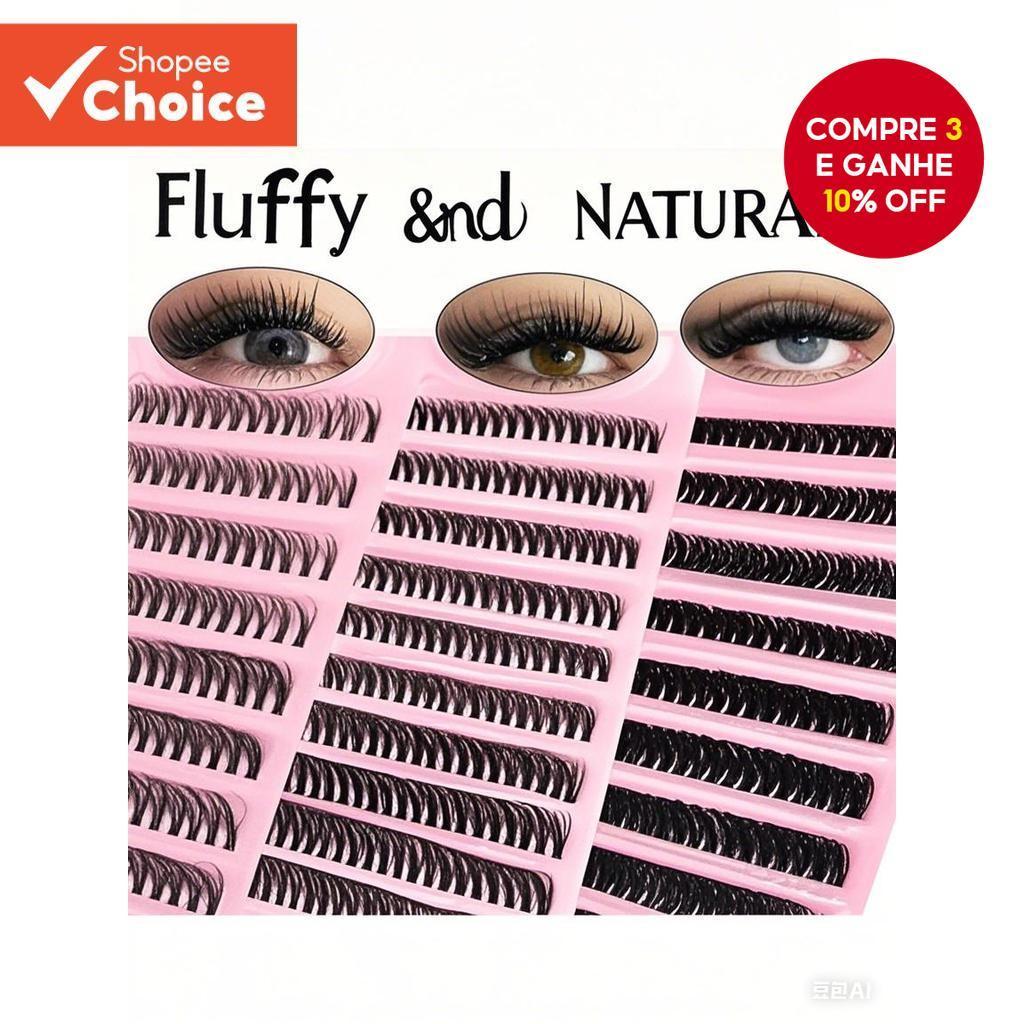 Super Fofo 200 Clusters Falso Vison DIY Cílios Na