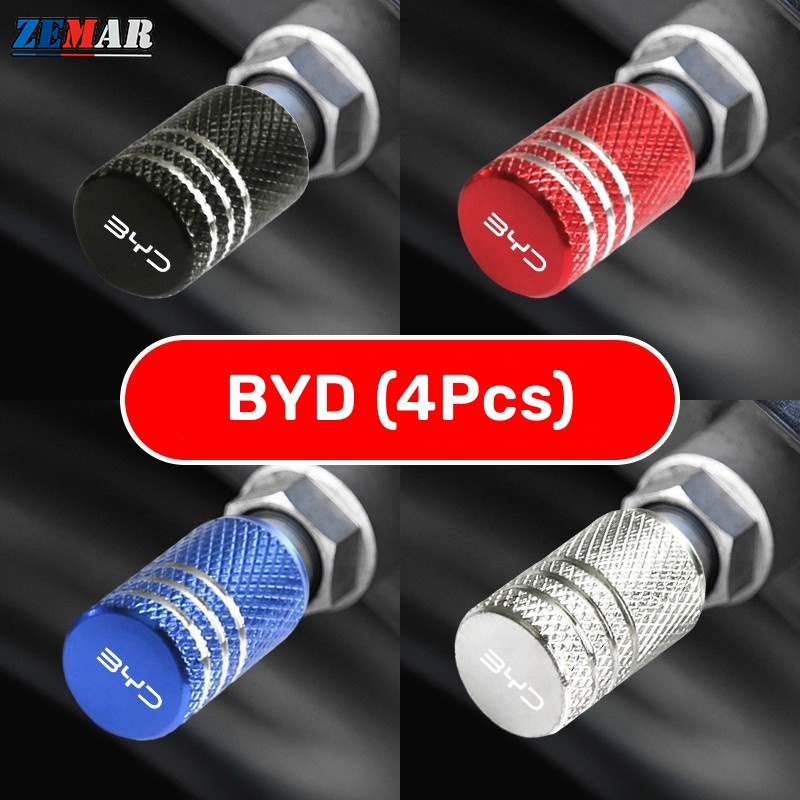 4Pcs BYD Tampas De Válvulas Para Pneus Logotipo D