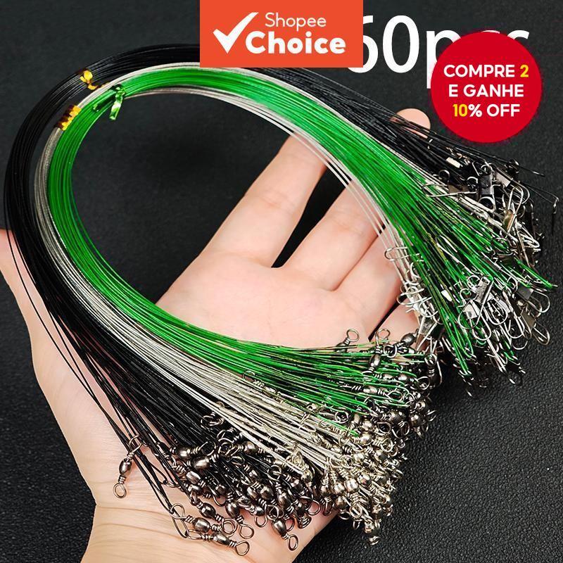 60 Líderes De Pesca De Aço Dos Pces-15/25/30cm F