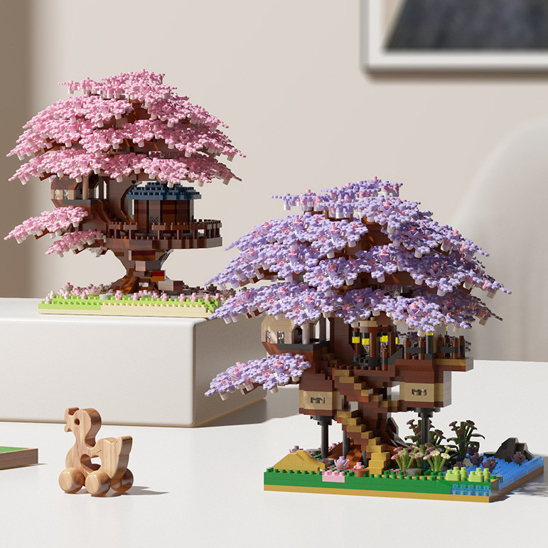 Novo Produto 2229PCS Sakura Tree House Compatível