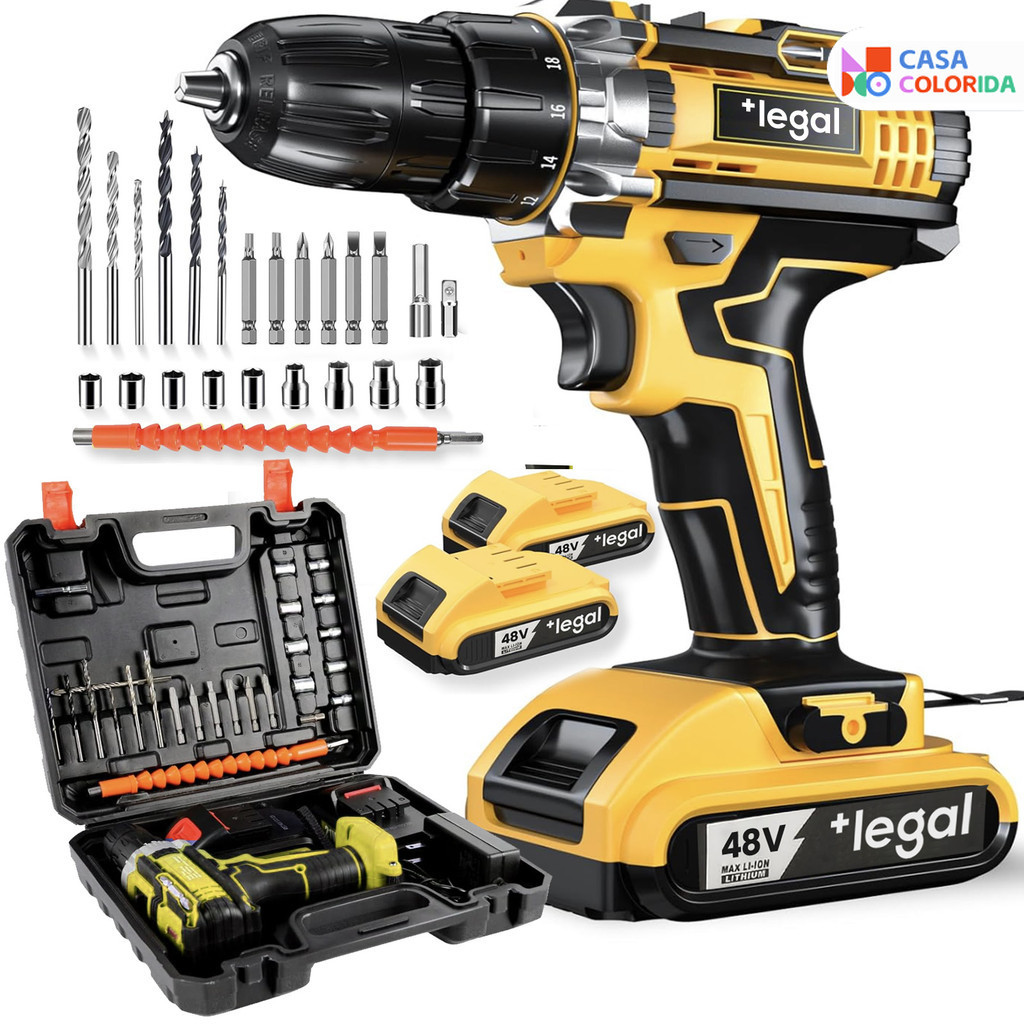 Parafusadeira 26V/48V Alta Potência com 2 Bateria