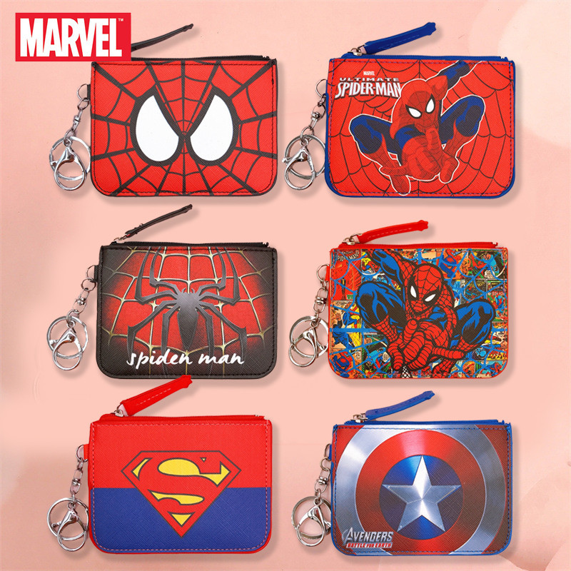 Marvel Spiderman Coin Purse PU Card Case Vingador 
