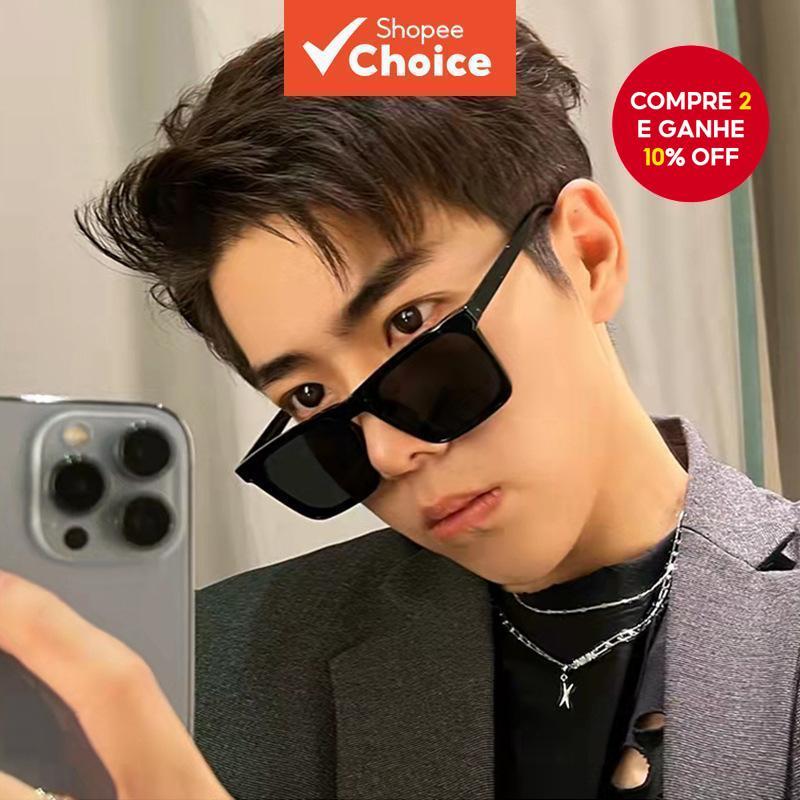 Óculos De Sol Quadrados Coreanos Da Moda UV400 Un