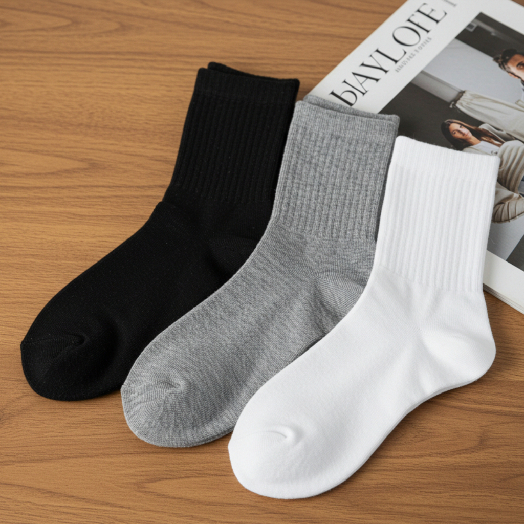 Par de Meias Classic Cano Médio Masculina Feminin