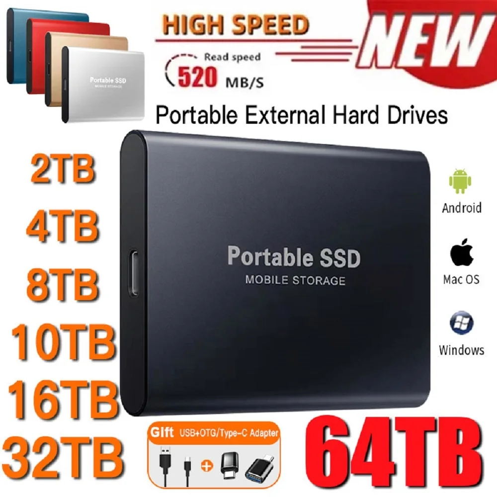 Discos Rígidos Externos1tb SSD Portátil 2TB4TB8T