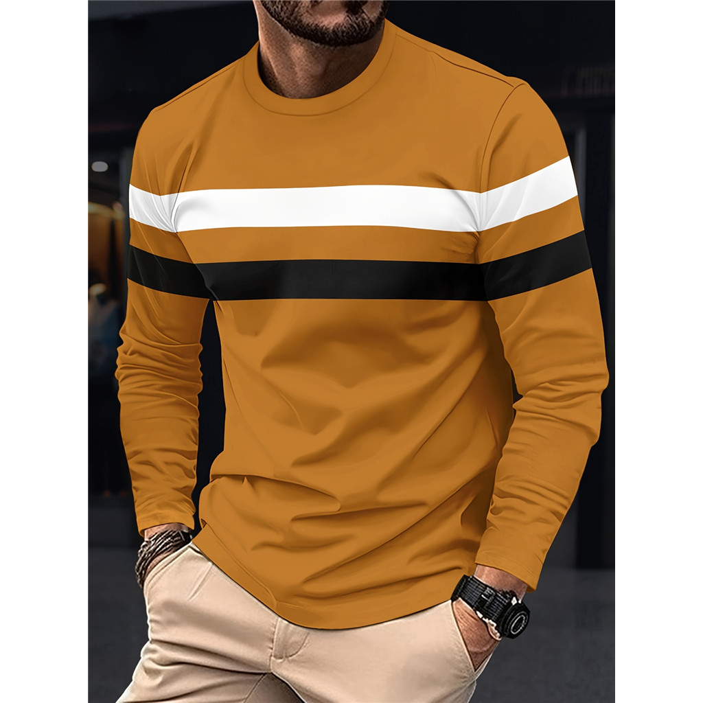 Camiseta Masculina Colorida Em Bloco , Confortáve