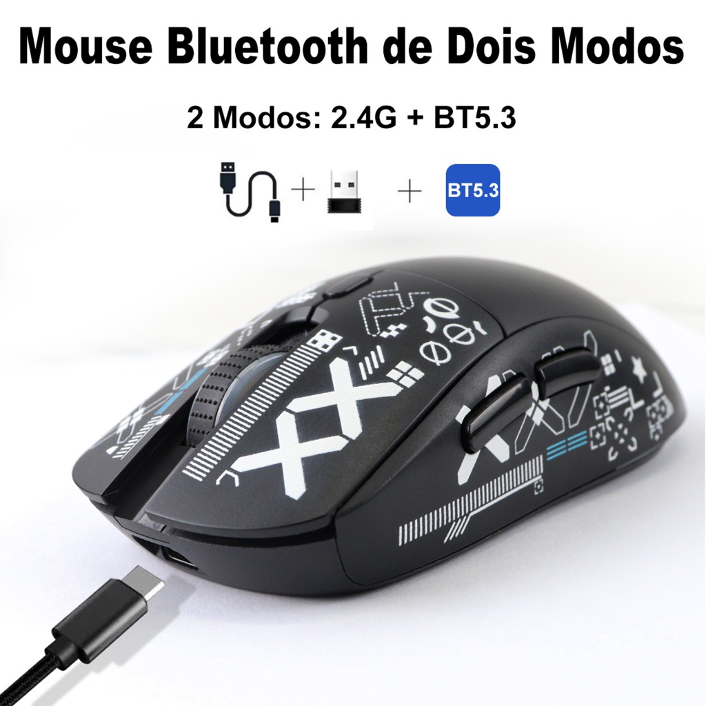 Uniwity Mouse Sem Fio Recarregável com Bluetooth,