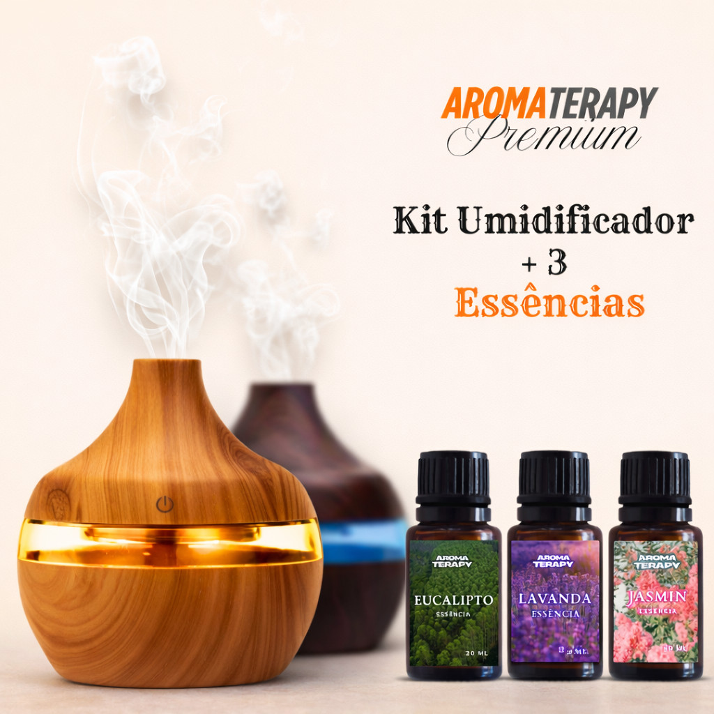 Umidificador De Ar +3 Essências E Difusor Aromati
