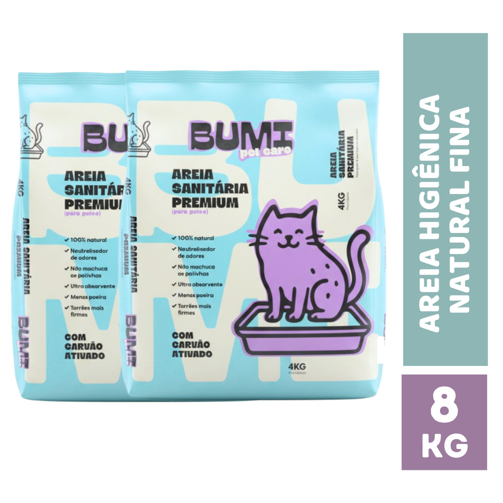 Kit com 2 Areia de Gato Biodegradável com Carvão