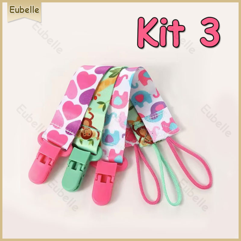 3pçs /Prendedor De Chupeta De Bebê Com Corrente 