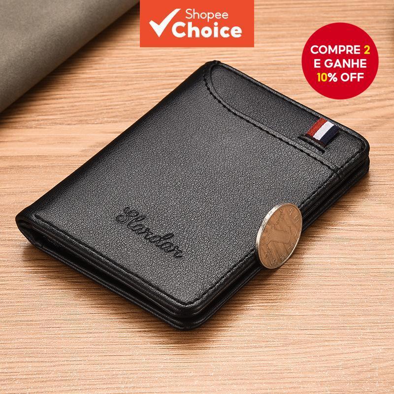 Carteira Vertical Fina Para Homens-Porta-Cartões 