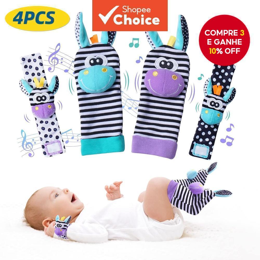 4PCS/Set Rattle Socks Toys Infant 0-12 Meses Apren