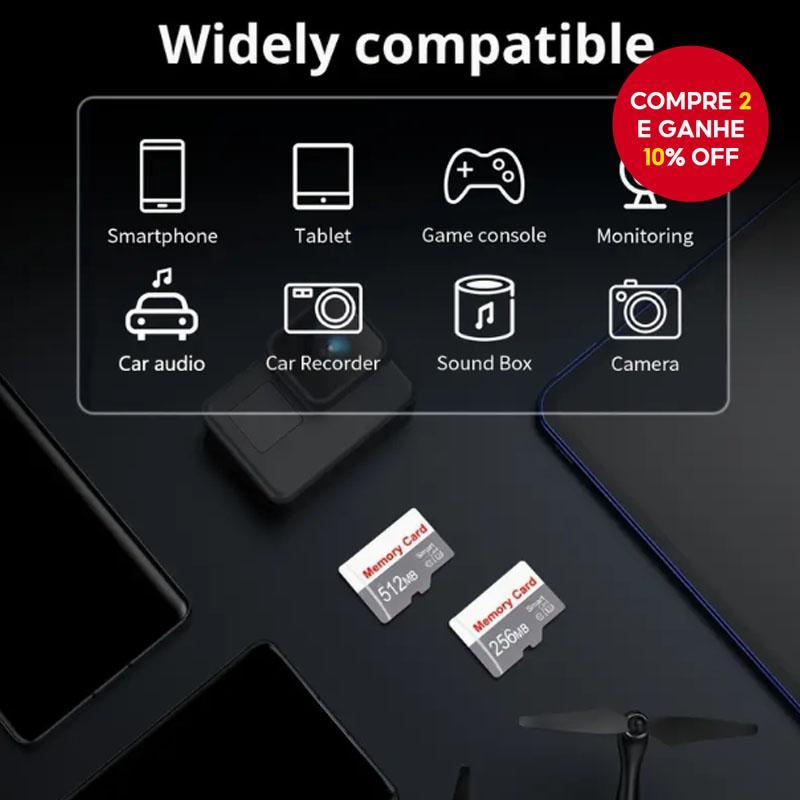 Cartão de memória Micro SD 128MB/256MB/512MB 