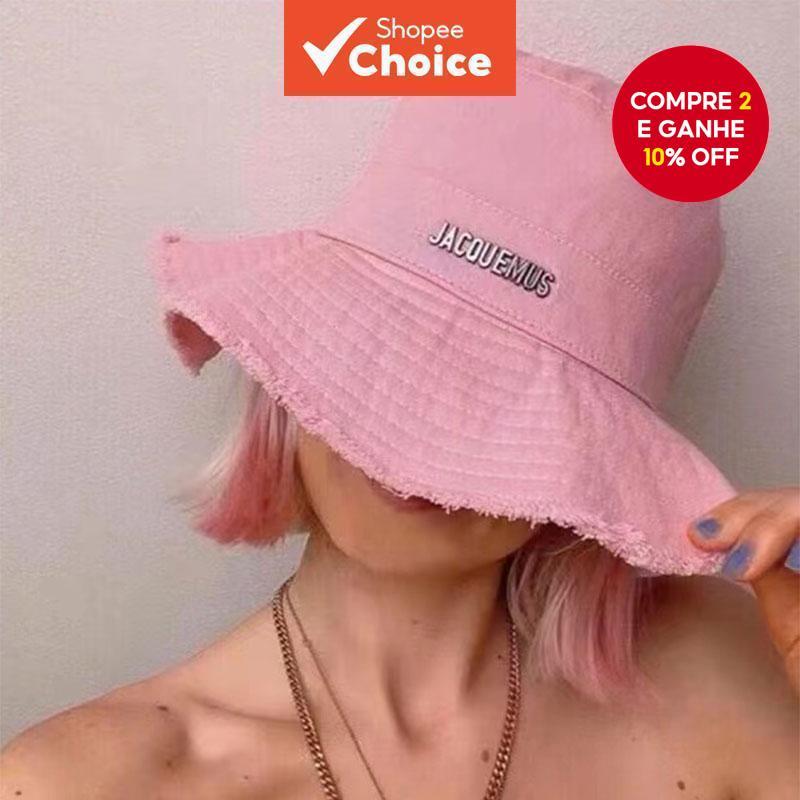 Balde Unissex Chapéu Logotipo Metálico Ajustáve