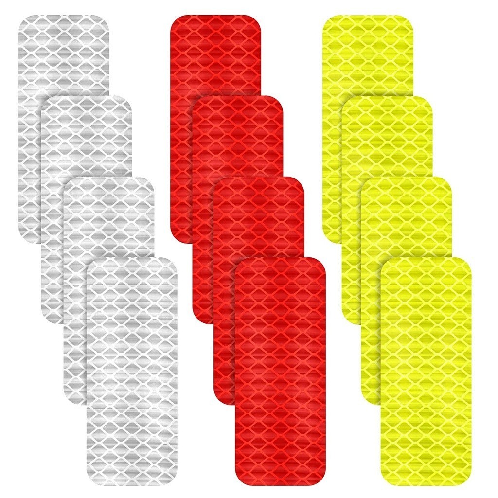 12 Unidades 3X8cm Adesivos Refletivos De Aviso Seg