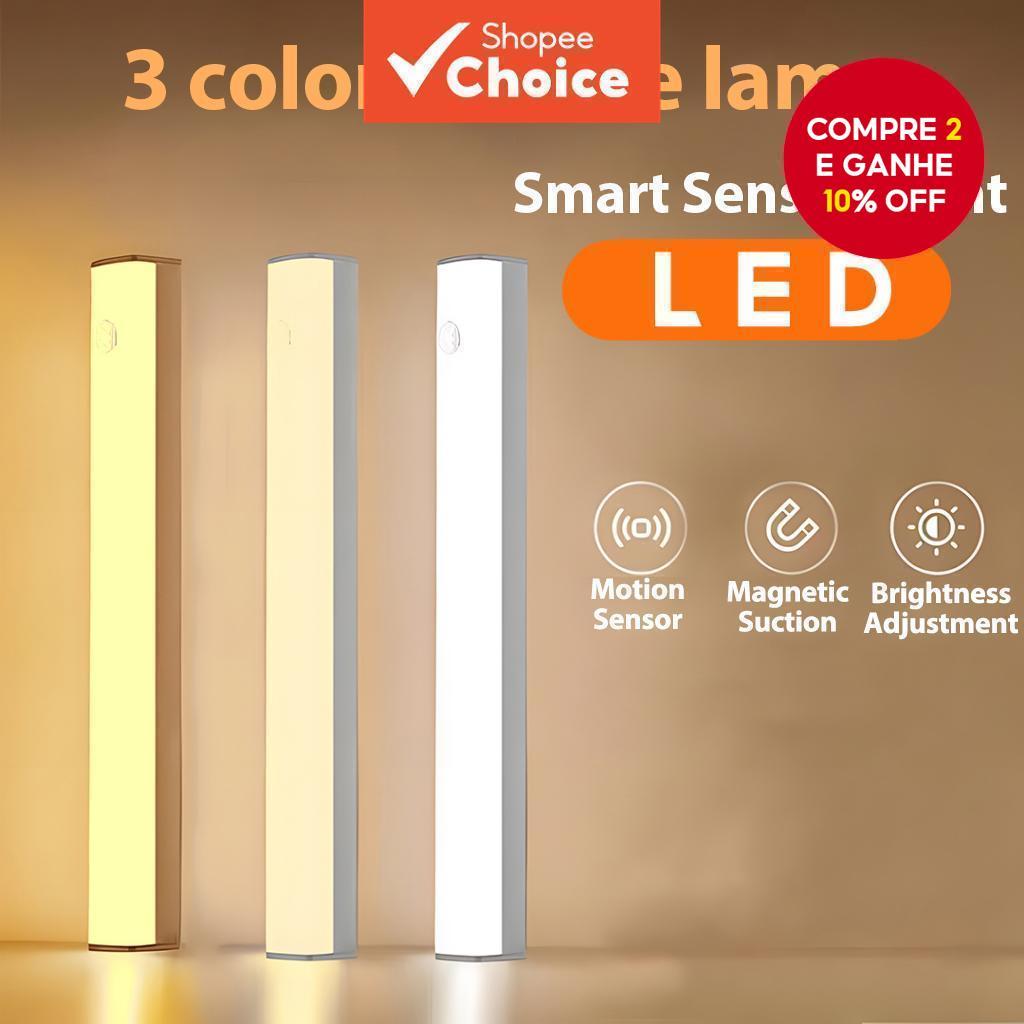 Luz LED Recarregável USB Noturna Sensor De Movime
