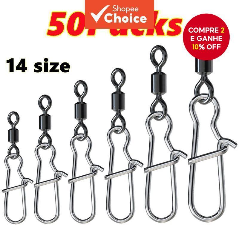 Conectores De Rolamento Giratórios De Pesca , 50 