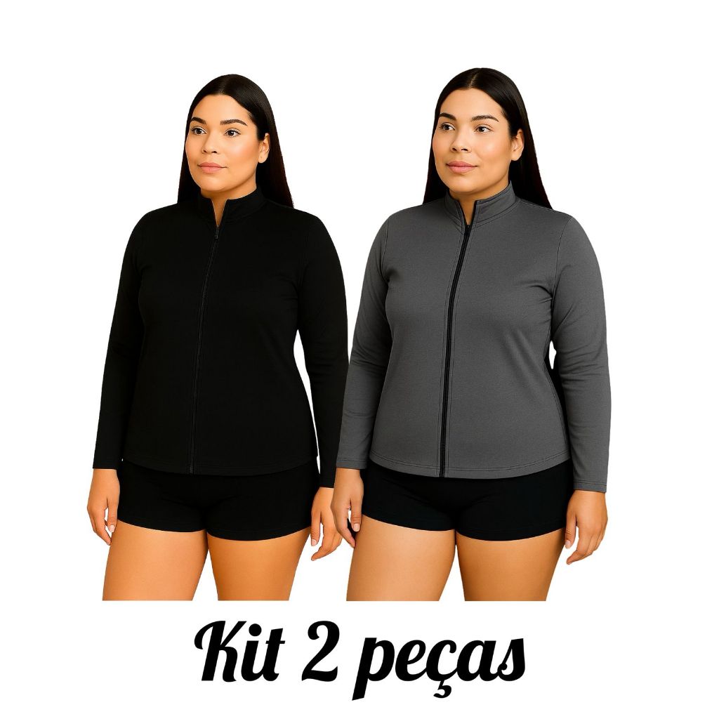 Kit Com 2 Jaquetinha PLUS SIZE  feminina casaquinh