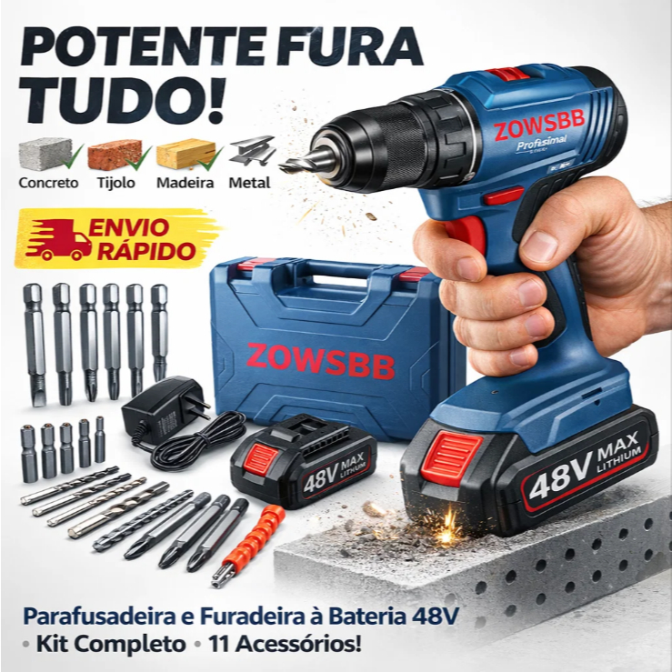 Furadeira parafusadeira Bosch GSR 185-li 48v Brush