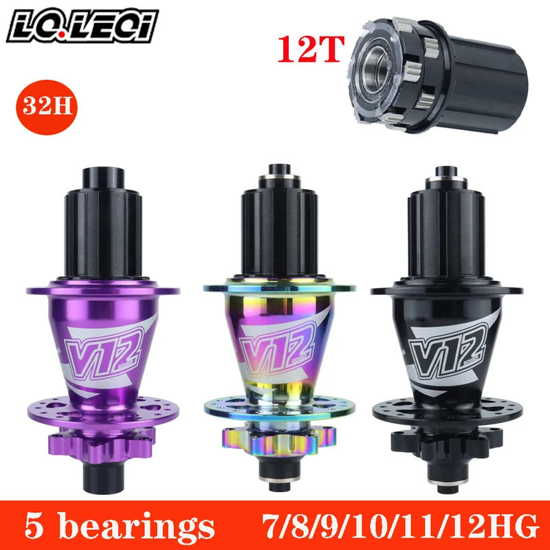 LQLEQI V12 MTB Cubo De Roda De Bicicleta 32H 5 Rol