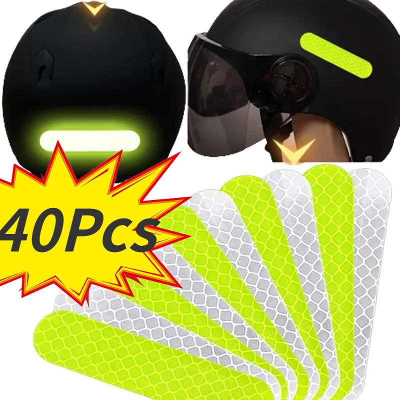 40Pcs Adesivos Refletivos Para Capacete De Motocic