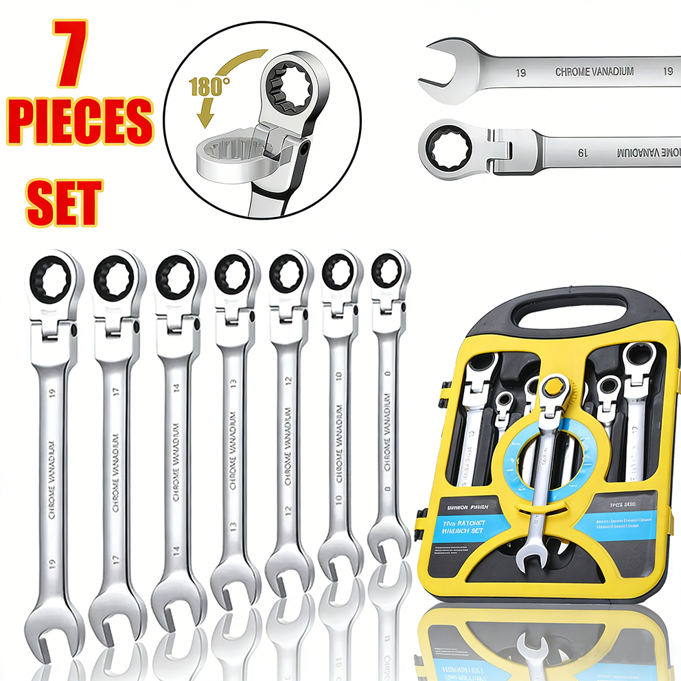 Kit 7 Peças Chave Ferramenta Combinada Catraca Bo