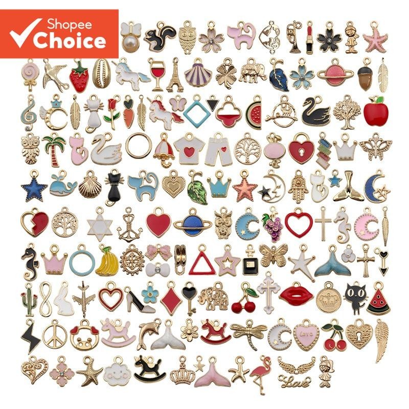 20/30/50 Peças Amuletos De Esmalte Aleatório Par