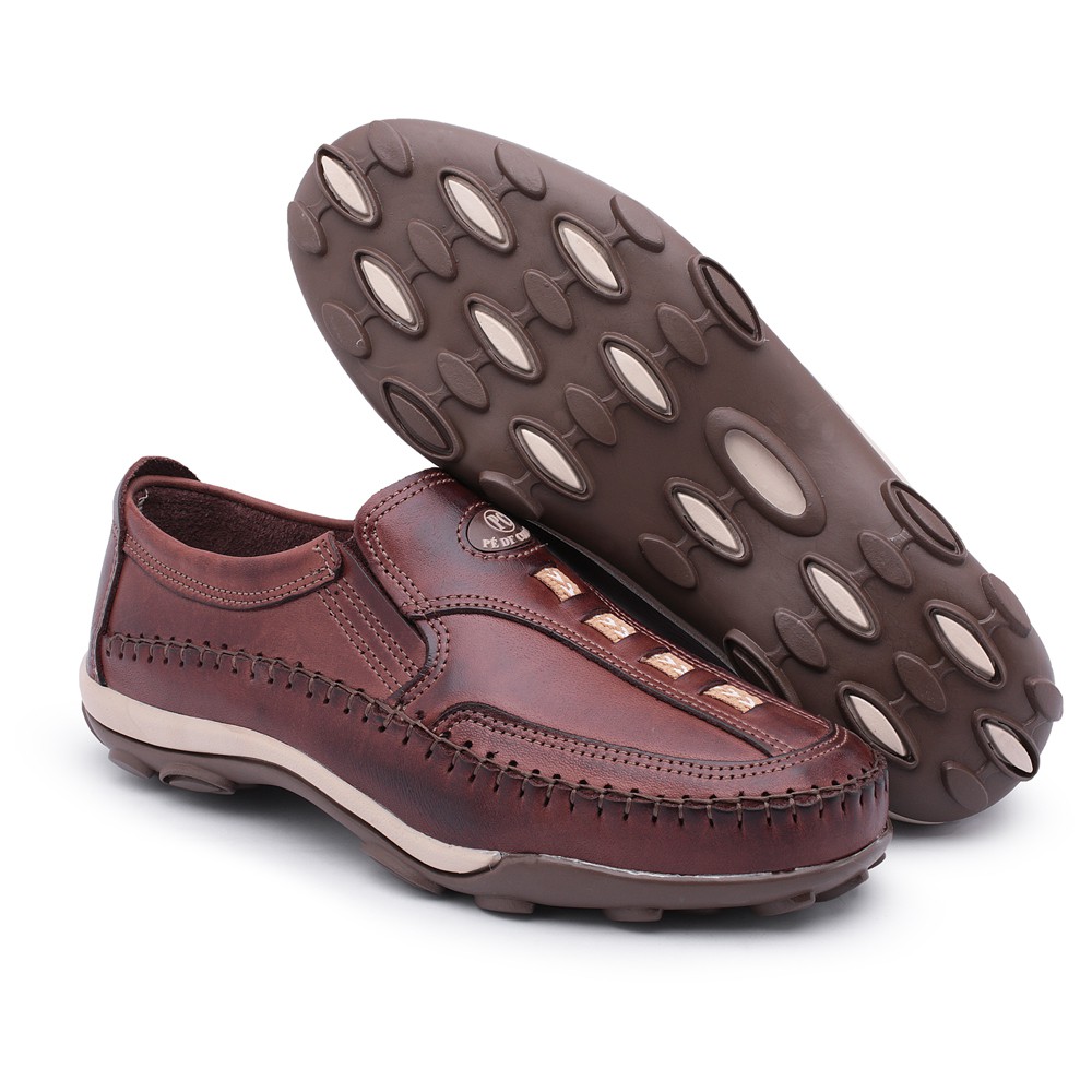 Sapatos Masculinos Sapatilha Couro Legítimo Mocas