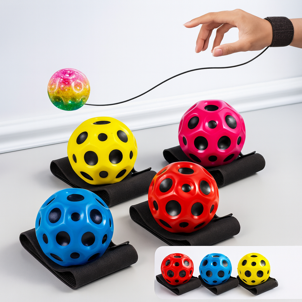 Bola Espacial Lunar Neon Com Elástico de Borracha