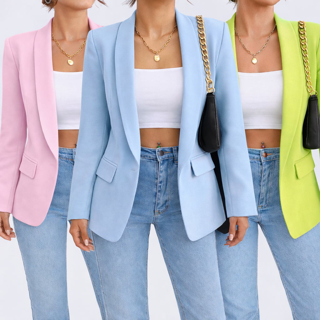 Max Blazer Feminino Slim e Plus Size Casaco Social