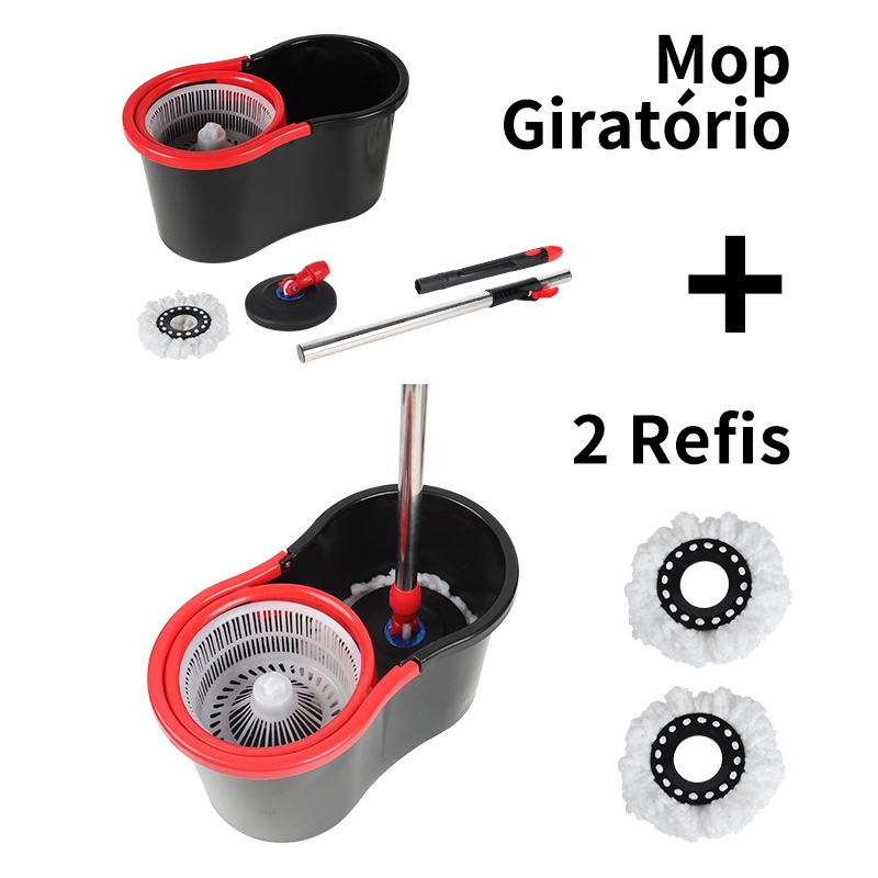 haosin Mop Giratório Plástico 360°Regulável 2 