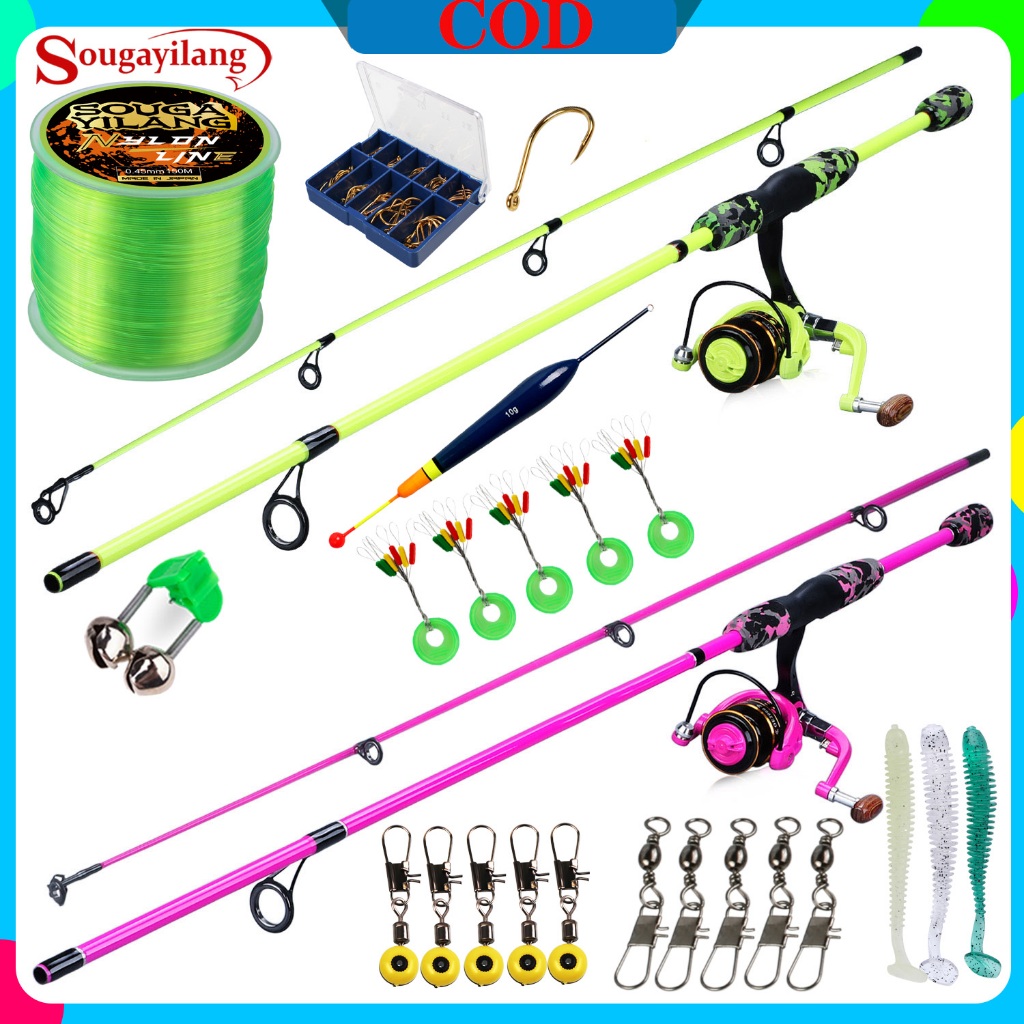 Sougayilang Conjunto De Pesca 2 Cores Vara Girató