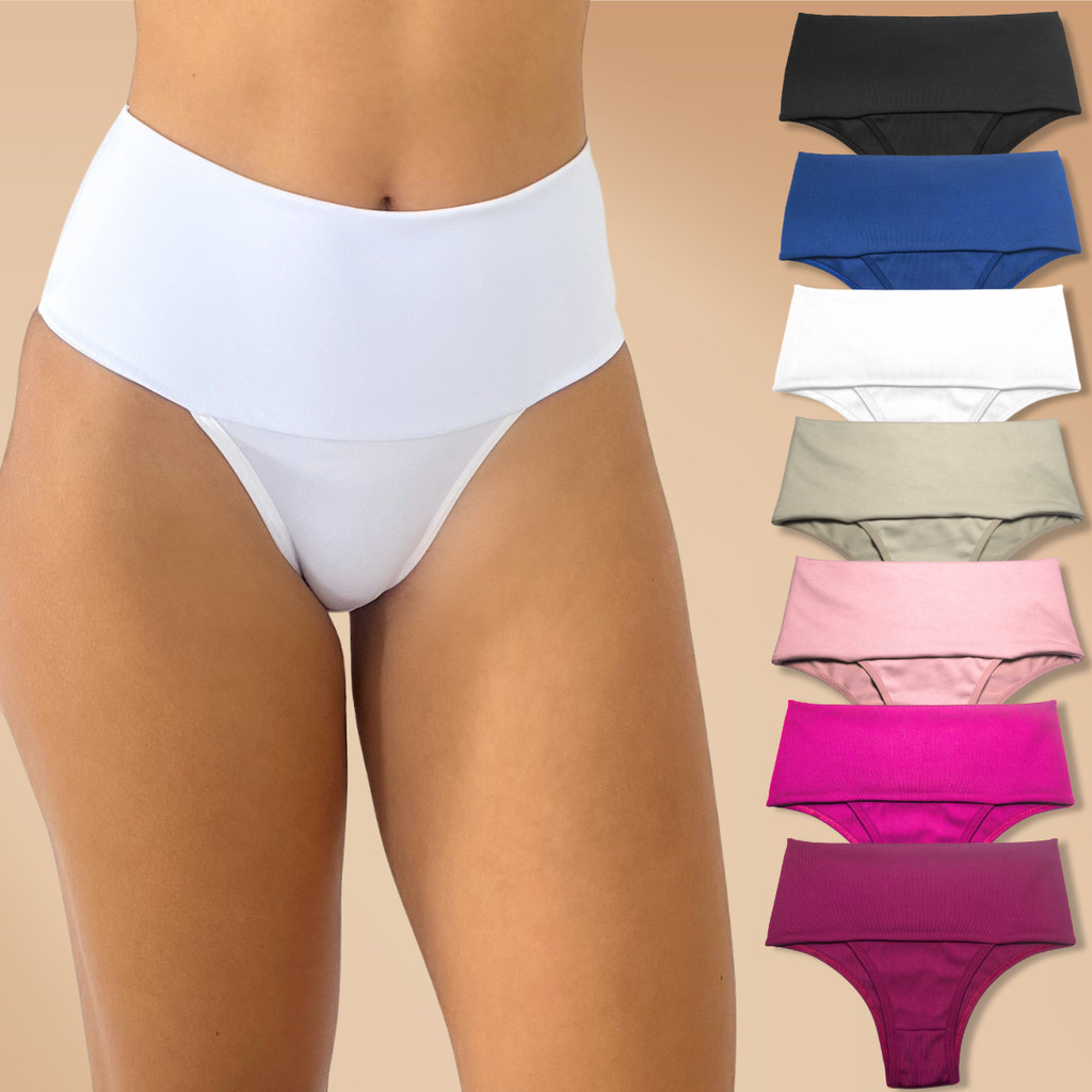 Kit até 10 Calcinhas Cintura Alta Modeladora Rupe