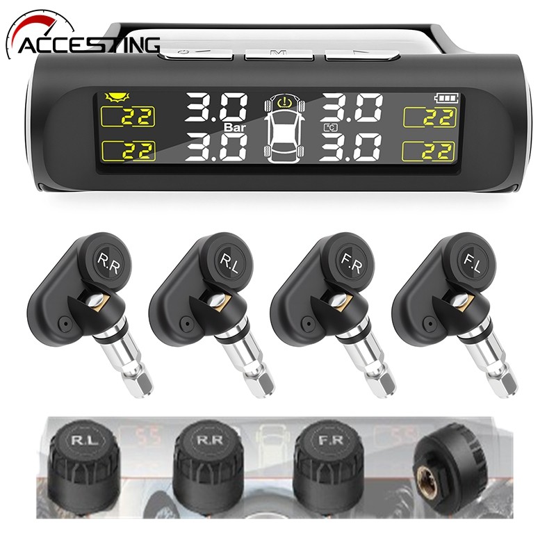 TPMS Sem Fio HD Carga Solar Sistema De Monitoramen
