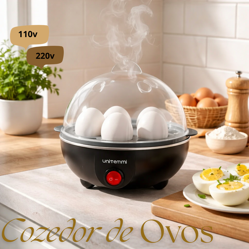 Cozedor de Ovos Elétrico 7 Ovos Portátil a Vapor