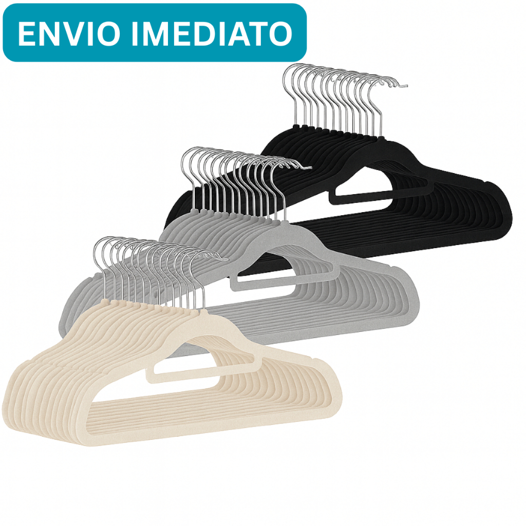 Kit Cabides Veludo Para Roupas Anti-derrapante Adu