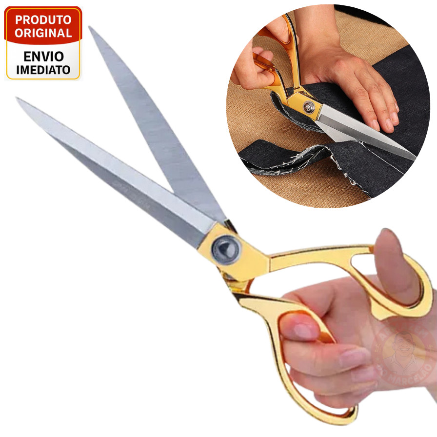 Tesoura Uso profissional dourada Prata para costur