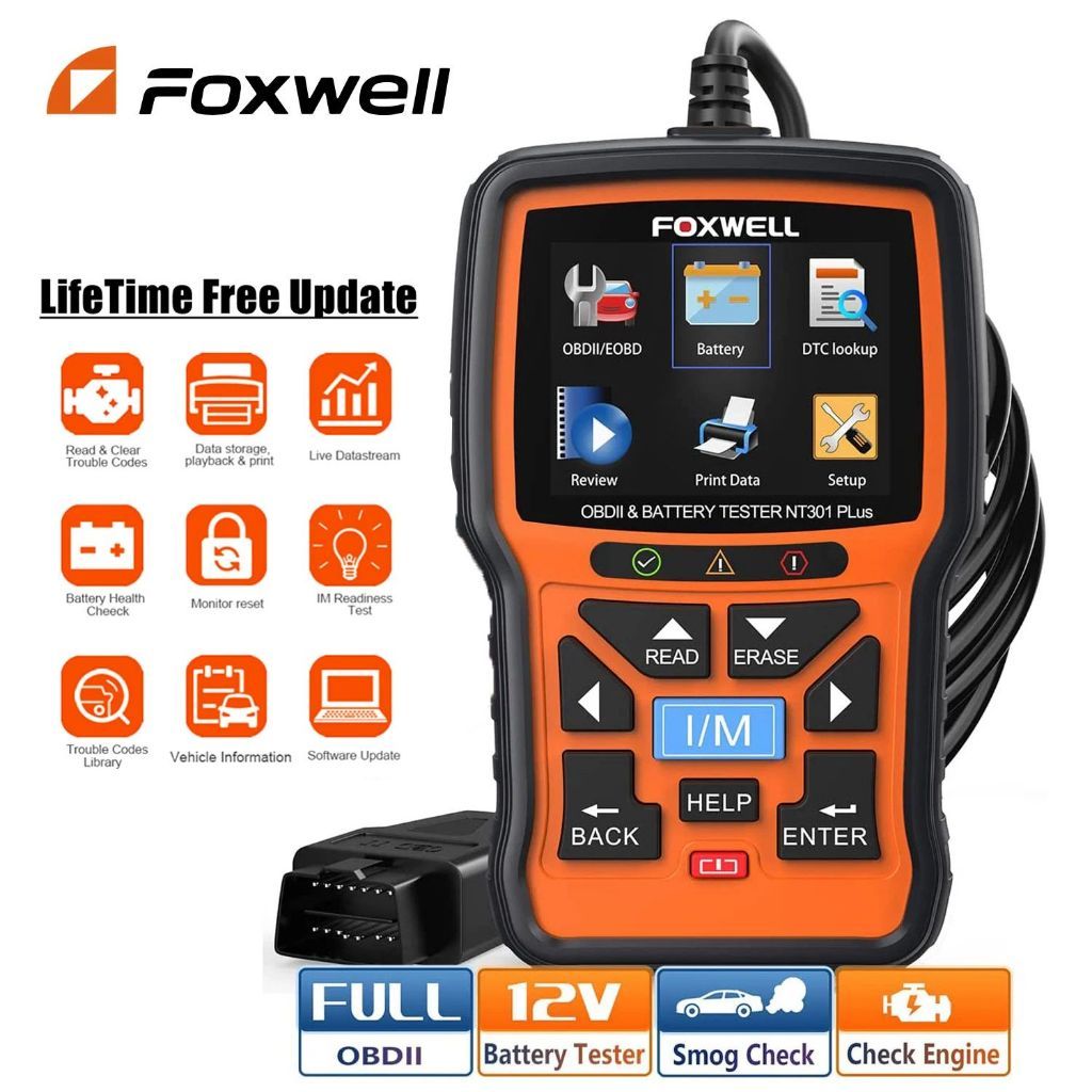 FOXWELL NT301 Scanner Obd2 Aprimorado De Carro Dia