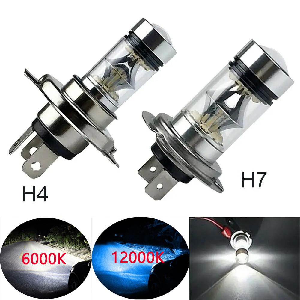 2 Pcs 100 W H4 H7 Super Brilhante 20Smd Led Carro 