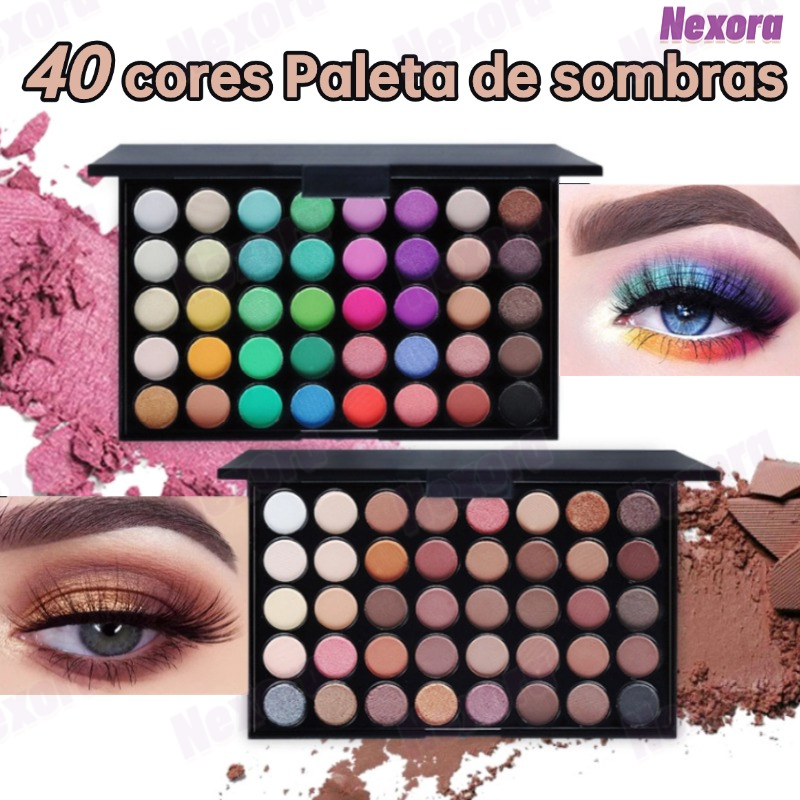 Paleta de Sombras com 40 Cores – Acabamento 