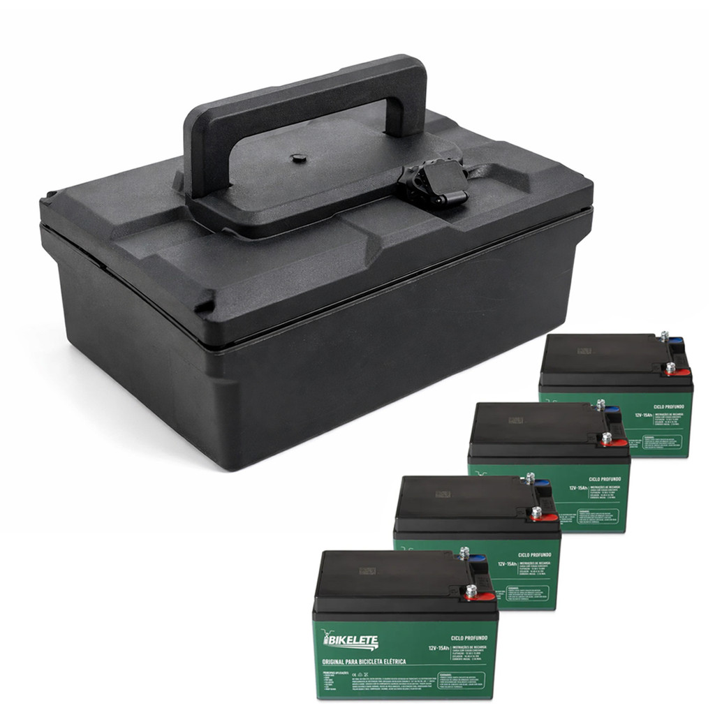 Caixa kit com 4 Baterias mais Compartimento de Bat