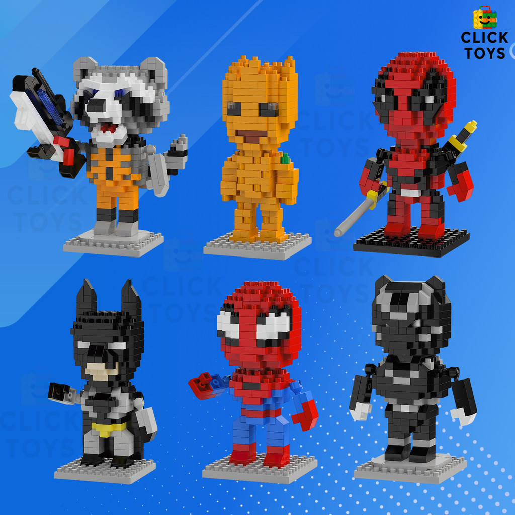 Blocos de Montar Anime Mini Brinquedos Marvel DC  