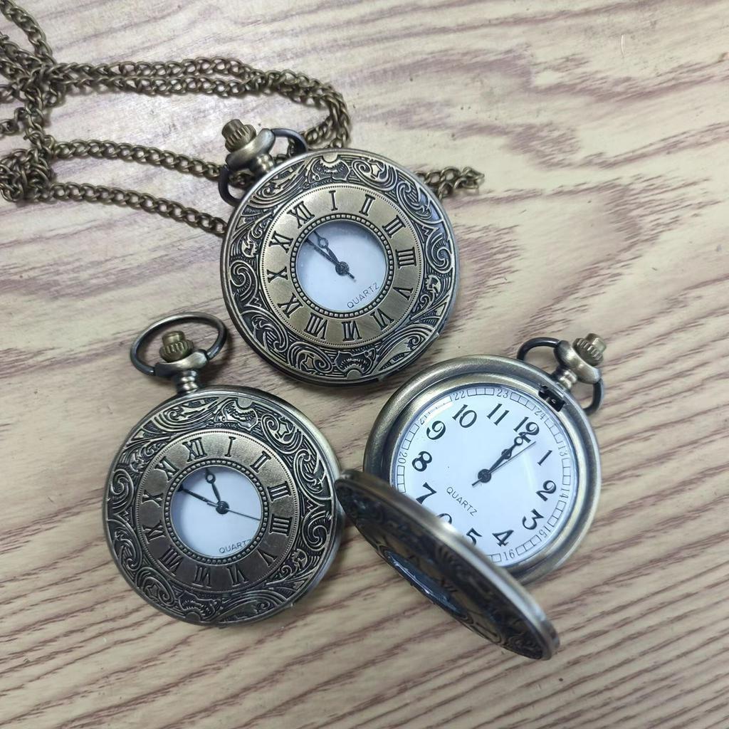 Relógio De Bolso Vintage Com Numerais Romanos-Des
