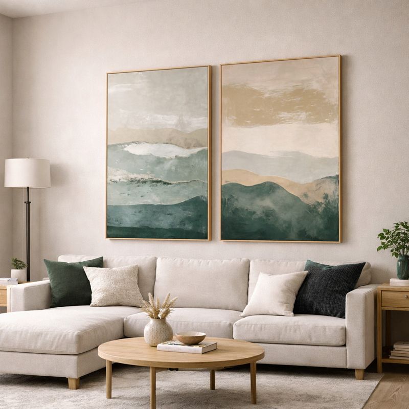 Kit Quadros Decorativos 50×70 Moldura Abstrat