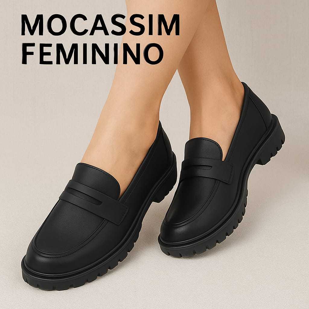 Mocassim Feminino Casual Confortável, Antiderrapa