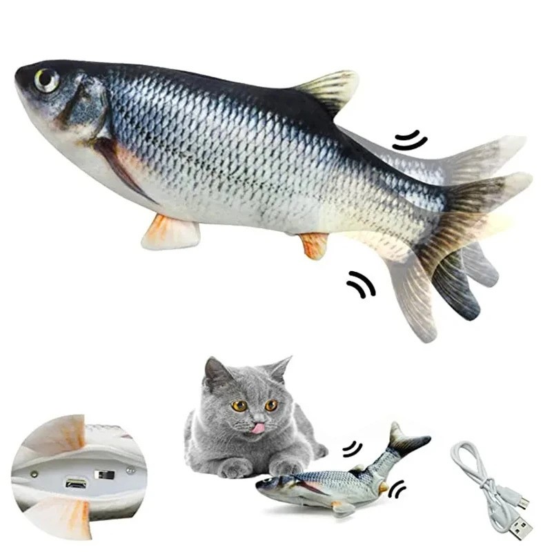 Brinquedo Peixe Elétrico Recarregável para Gato 