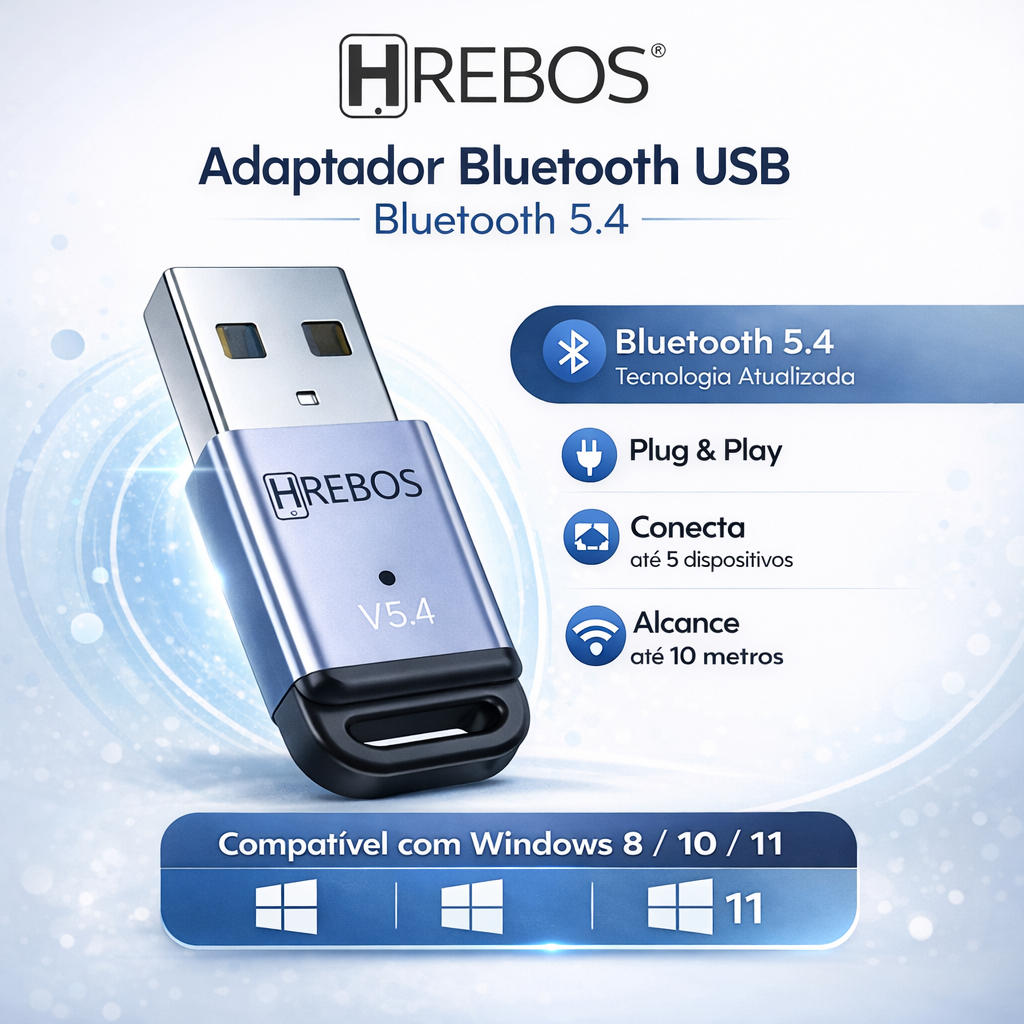 Adaptador Bluetooth USB 5.4 para PC Notebook  Cone