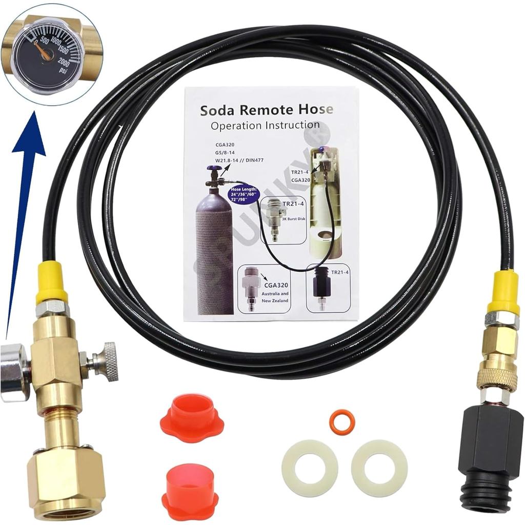 Adaptador Direto para Cilindro de CO2 (Manômetro 