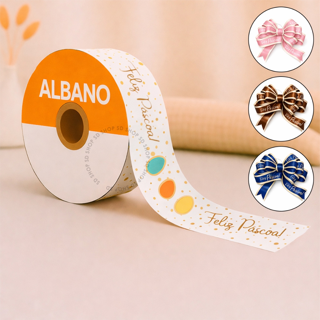 Fita Maxi Albano Feliz Páscoa 16mmx 50metros Laç